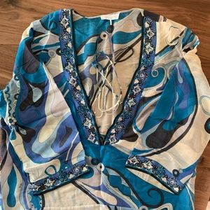 Emilio Pucci Designer Tunic / Bathing Suit Cover Up / Top XL